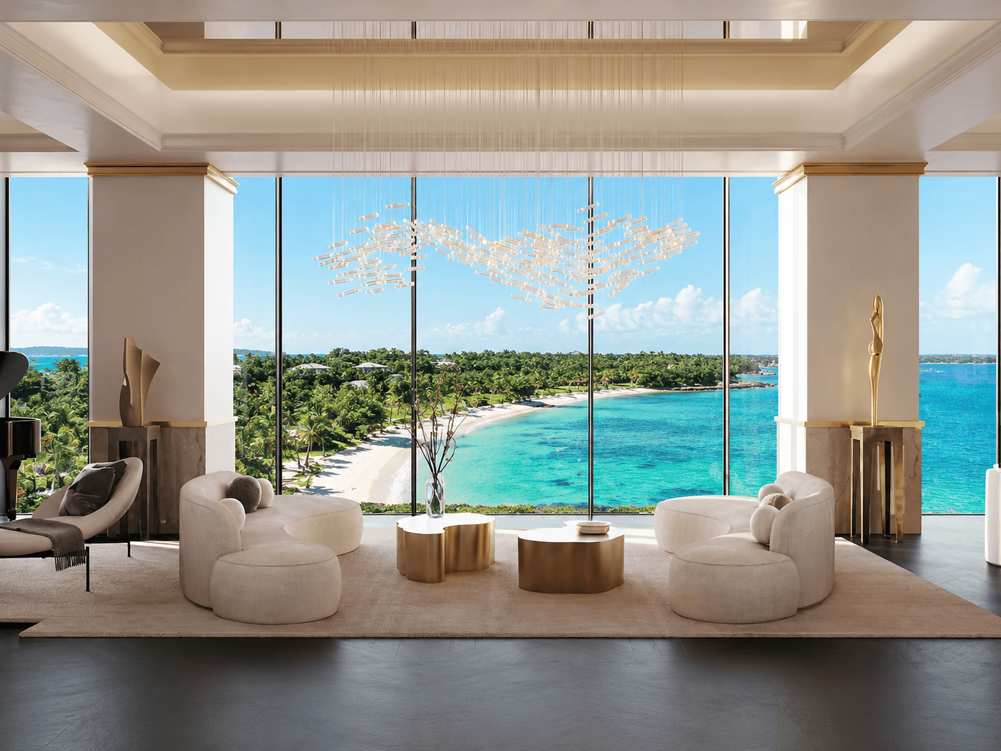Vista panorámica de la Riviera Maya — Playa del Carmen y el mar Caribe